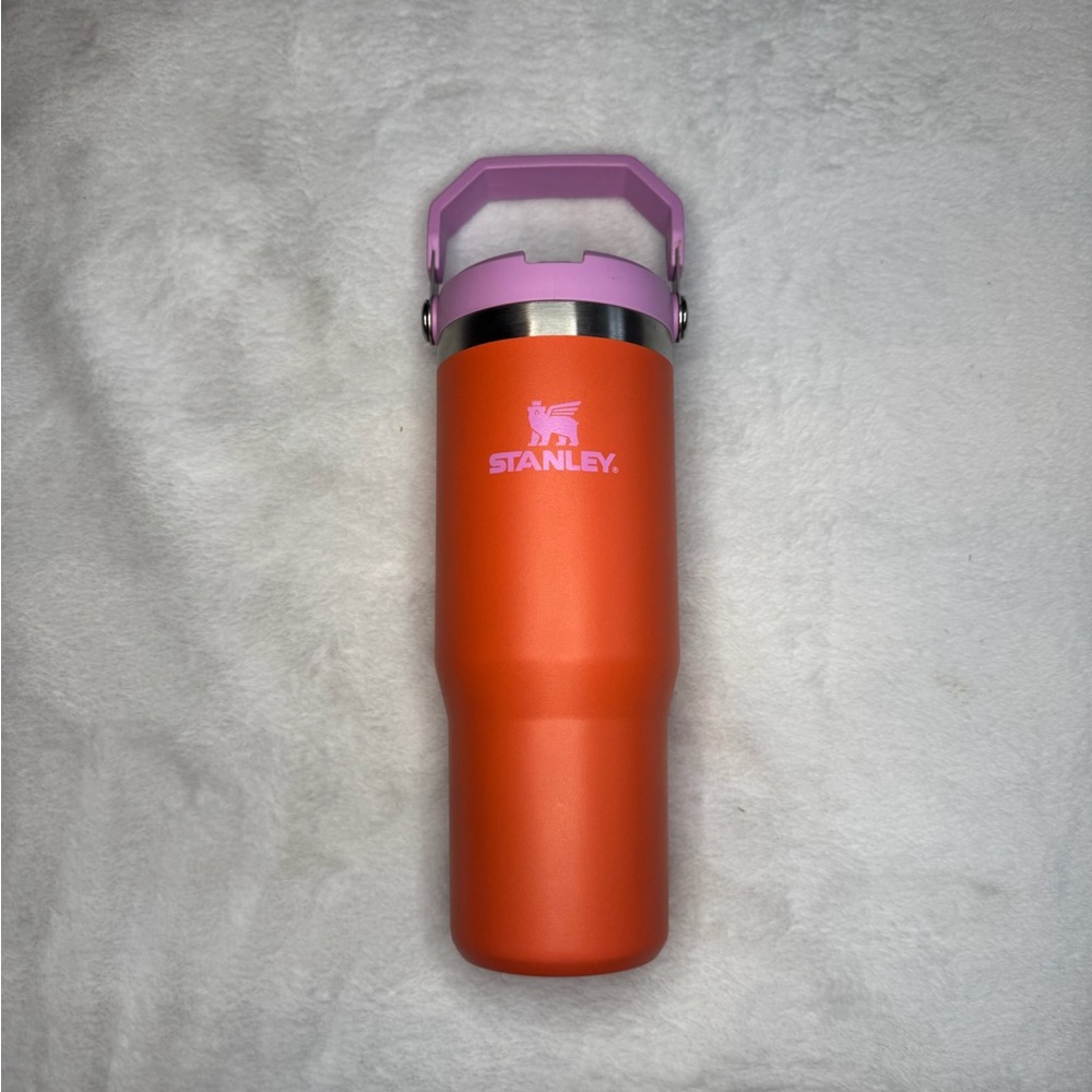 Stanley Vibrant Orange Juice 30 oz Tumbler with Light Pink Handle
